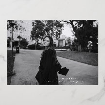 Relieve metalizado de Invitación de graduación neg