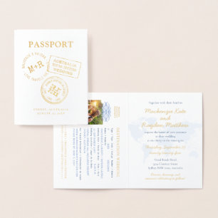 Relieve metalizado de invitación de matrimonio de 