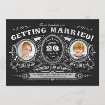 Relieve metalizado de Invitaciones a Bodas de Vint