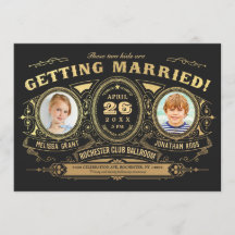 Relieve metalizado de Invitaciones a Bodas de Vint