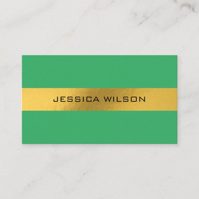 Relieve metalizado de moda marco de oro tarjeta de (Anverso)