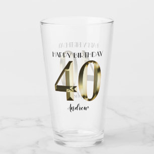 Relieve metalizado de oro metálico 40 cumpleaños