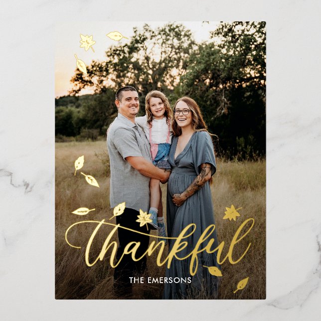 Relieve metalizado de otoño feliz postal de acción (Anverso)