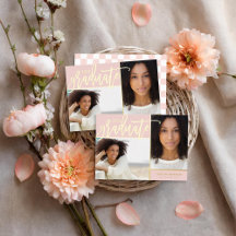 Relieve metalizado dorado 2 Invitación de Graduaci