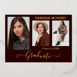 Relieve metalizado dorado 3 Foto Tarjeta Grad De C