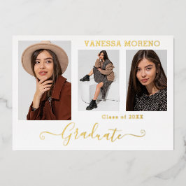 Relieve metalizado dorado 3 Foto Tarjeta Grad De C