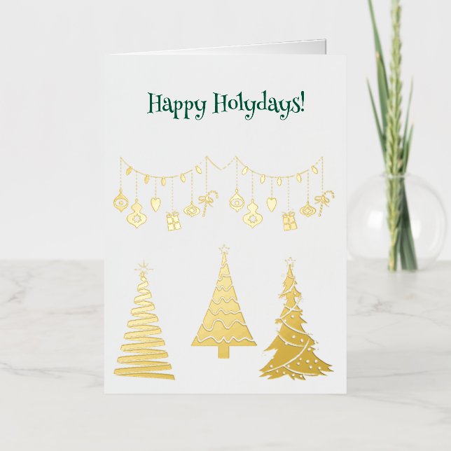 Relieve metalizado dorado Árboles navideños simple (Anverso)