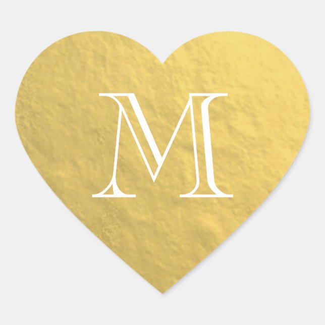 Relieve metalizado dorado Boda Monograma Pegatina  (Anverso)