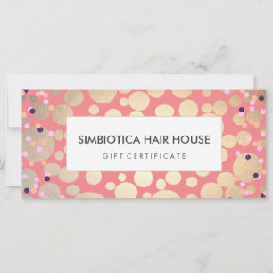 Relieve metalizado dorado Círculos Confetti Certif