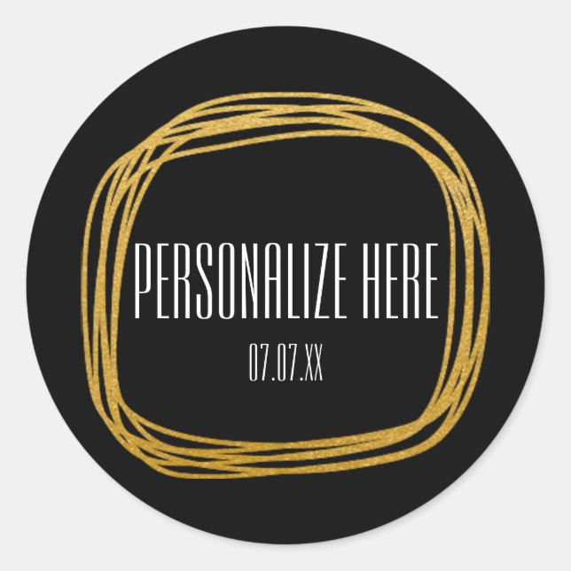 Relieve metalizado dorado Crítica Círculo Pegatina (Anverso)