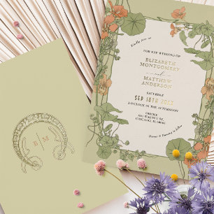 Relieve metalizado dorado de invitación a la boda 