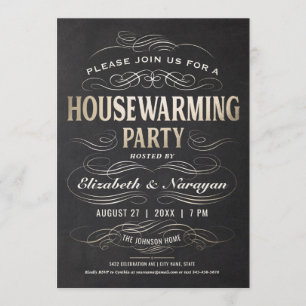 Relieve metalizado dorado de invitaciones a fiesta