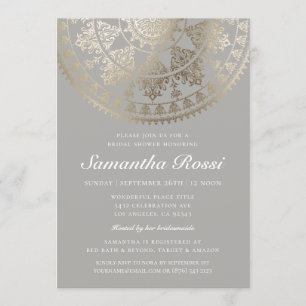 Relieve metalizado dorado de invitaciones a la duc