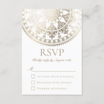 Relieve metalizado dorado de tarjetas RSVP de casa