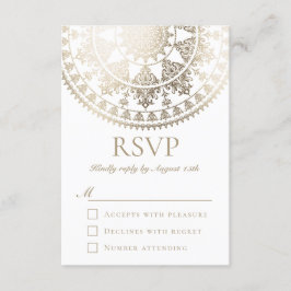Relieve metalizado dorado de tarjetas RSVP de casa