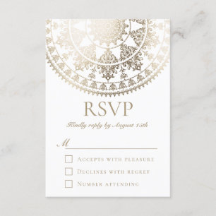 Relieve metalizado dorado de tarjetas RSVP de casa