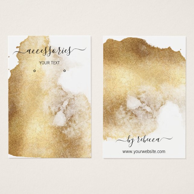 Relieve metalizado dorado Earring Jewelry Holder B (Anverso y reverso)