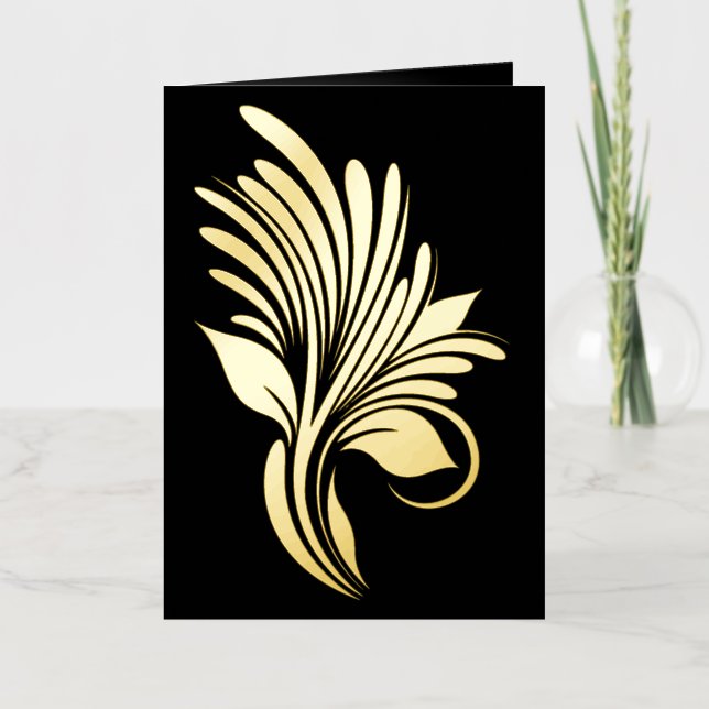 Relieve metalizado dorado elegante florece (Anverso)