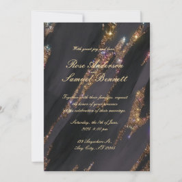 Relieve metalizado dorado Elegante Invitación a la