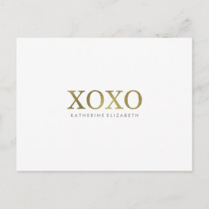 Relieve metalizado dorado falso en tarjeta plana X
