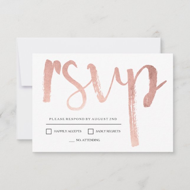 Relieve metalizado dorado falso Rosa RSVP (Anverso)