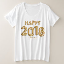 Relieve metalizado dorado Globos Feliz 2018 Person