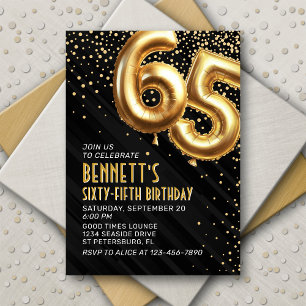 Relieve metalizado dorado Globos Invitación a cump