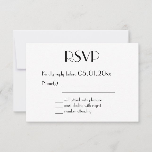 Relieve metalizado dorado Grandes Tarjetas RSVP de (Anverso)