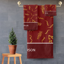 Relieve metalizado dorado Navidad Patrón Árbol Fes