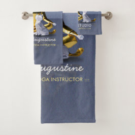 Relieve metalizado dorado Origami Yoga Meditación 