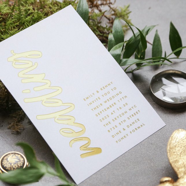 Relieve metalizado dorado REAL boda Invitación ult (Subido por el creador)