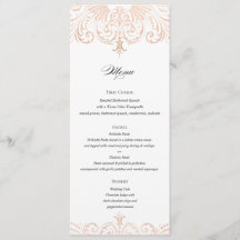 Relieve metalizado dorado Rosa (Faux) Menú Boda Bo