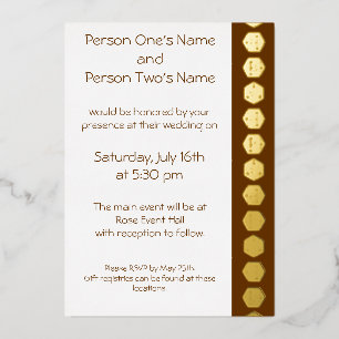 Relieve Metalizado Elegancia de Mesa en Invitación de Chocolate con H