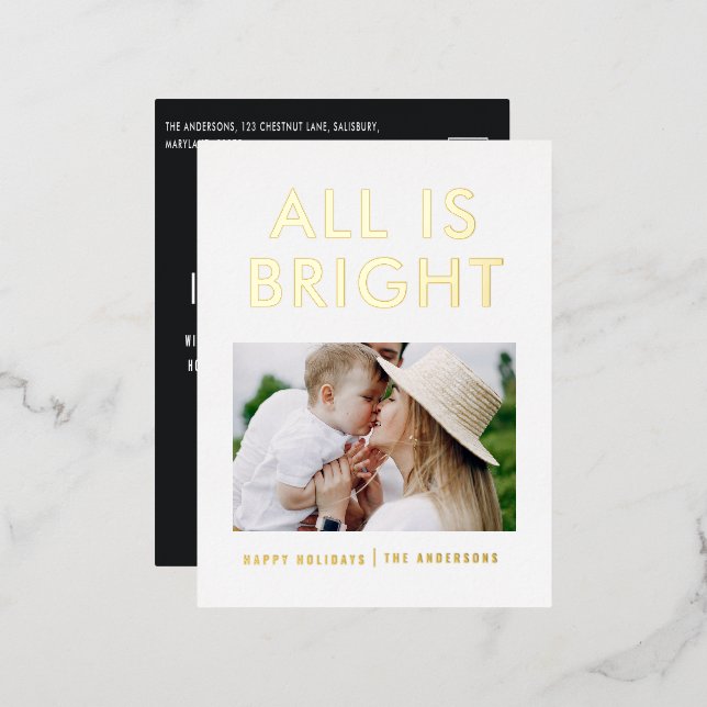 Relieve metalizado elegante 1 postal de festividad (Anverso/Reverso)