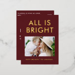 Relieve metalizado elegante 1 postal de festividad<br><div class="desc">rojo y Relieve metalizado 1 collage de fotos navidades de familia divertidos modernos postear diseño de tarjetas.</div>