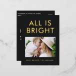 Relieve metalizado elegante 1 postal de festividad<br><div class="desc">negro y Relieve metalizado 1 collage de fotos navidades modernos de la familia diversión postdiseño de tarjetas.</div>