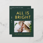 Relieve metalizado elegante 1 postal de festividad<br><div class="desc">verde y Relieve metalizado 1 collage de fotos navidades de familia divertidos modernos postear diseño de tarjetas.</div>