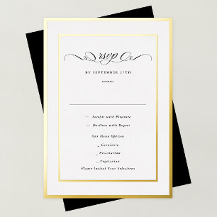 Relieve Metalizado Elegante Invitación de Boda con Caligrafía Formal