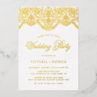 Elegante Invitación de Boda con Encaje de Brocado