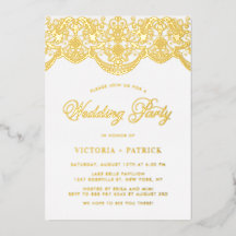 Elegante Invitación de Boda con Encaje de Brocado