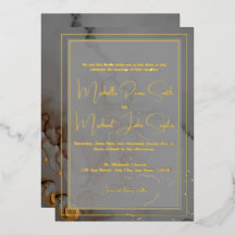 Elegante Invitación de Boda con Tinta de Alcohol G