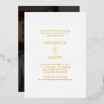 Elegante Invitación de Boda Minimalista Formal con