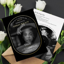 Elegante Invitación de Graduación con Foto de Lujo