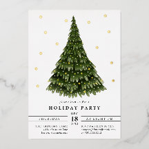 Elegante Invitación de Navidad con Hojalata Clásic