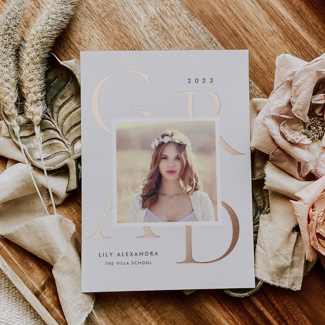 Relieve metalizado en caja | Invitación de graduac (Subido por el creador)