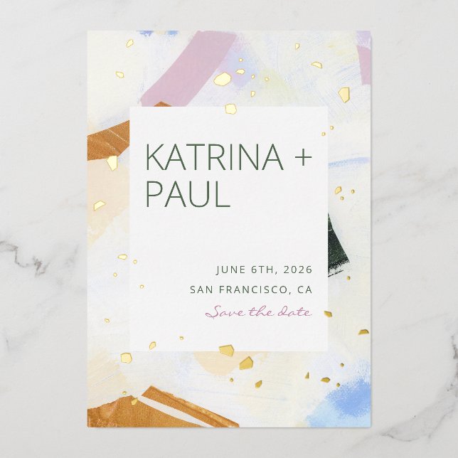 Relieve metalizado entrelazado guardar la tarjeta  (Anverso)