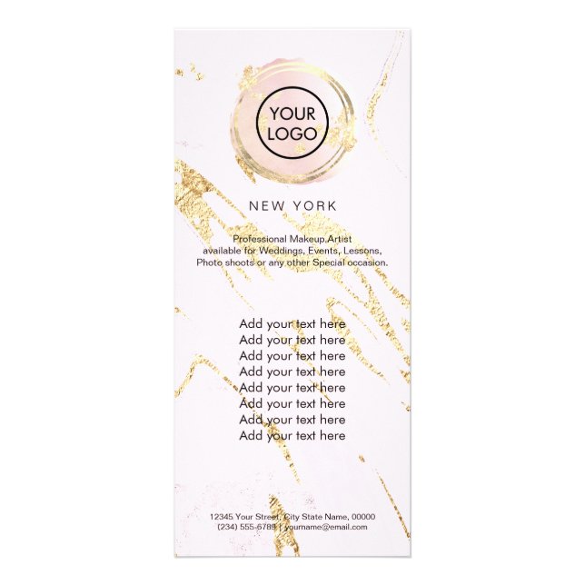 Relieve metalizado falso en tarjeta de rack rosa p (Frente)