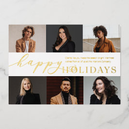 Relieve metalizado Felices Fiestas 6 Foto Tarjeta 