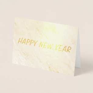 Relieve Metalizado Feliz Año Nuevo con tarjeta de vacaciones