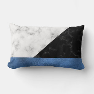 Relieve metalizado gris azul/negro Almohada lumbar